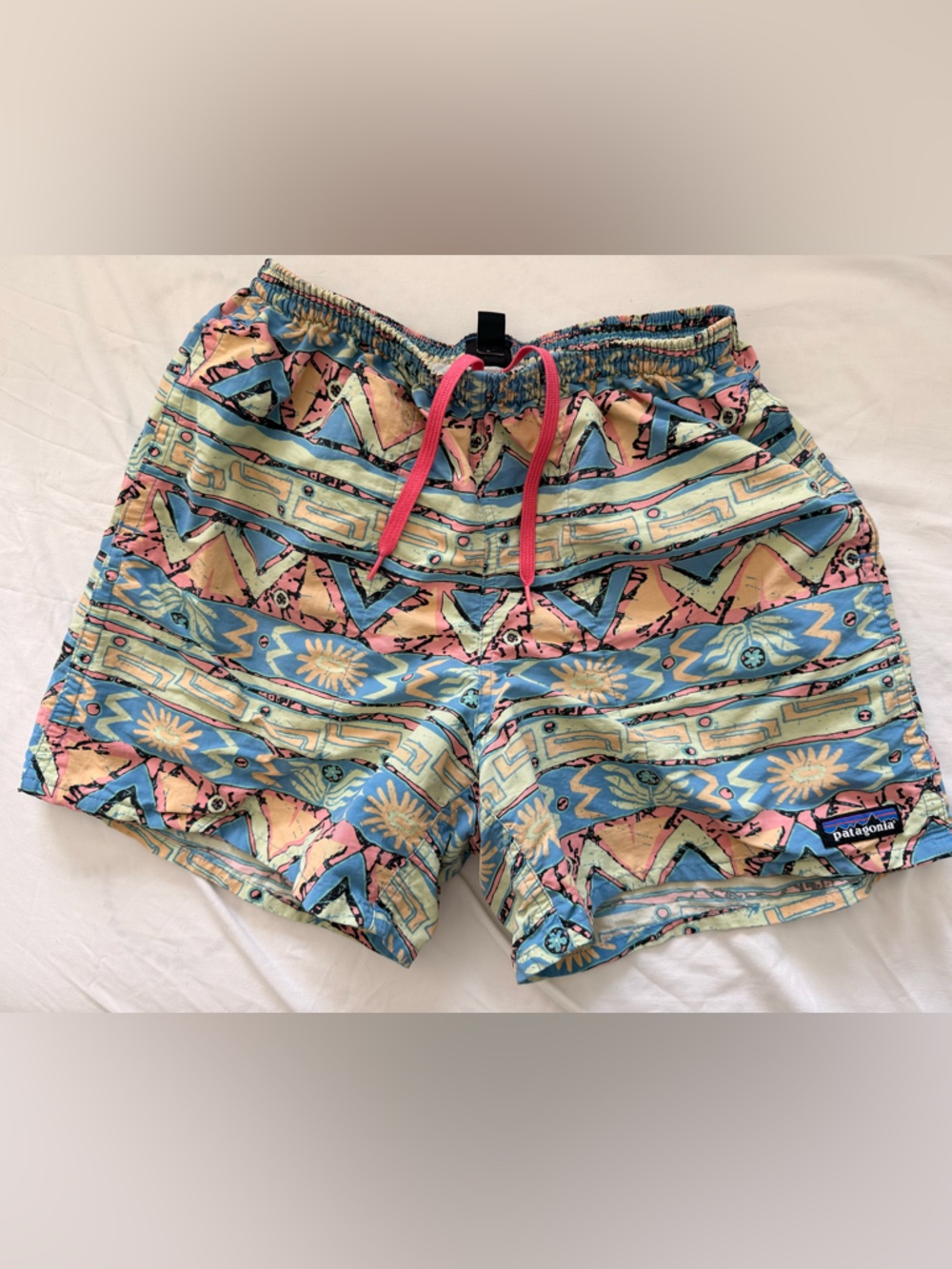 Patagonia Mens Shorts Baggies High Hopes Geo Salamander Green Small